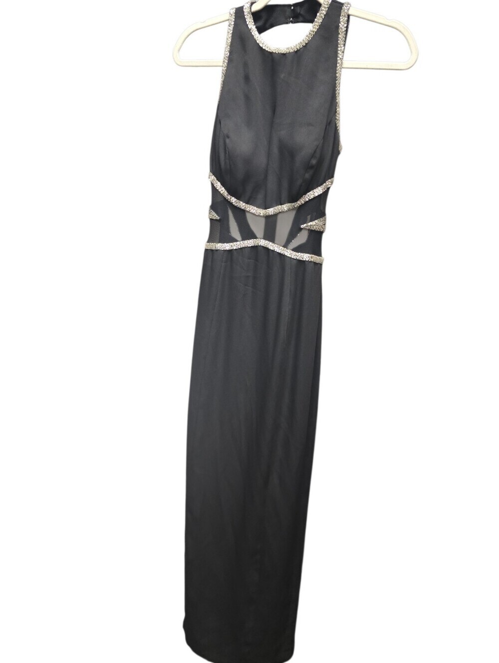 Lillie Rubin Black With Rhinestone Trim Evening Dress/Prom/Cocktail Sz.6 Vintage
